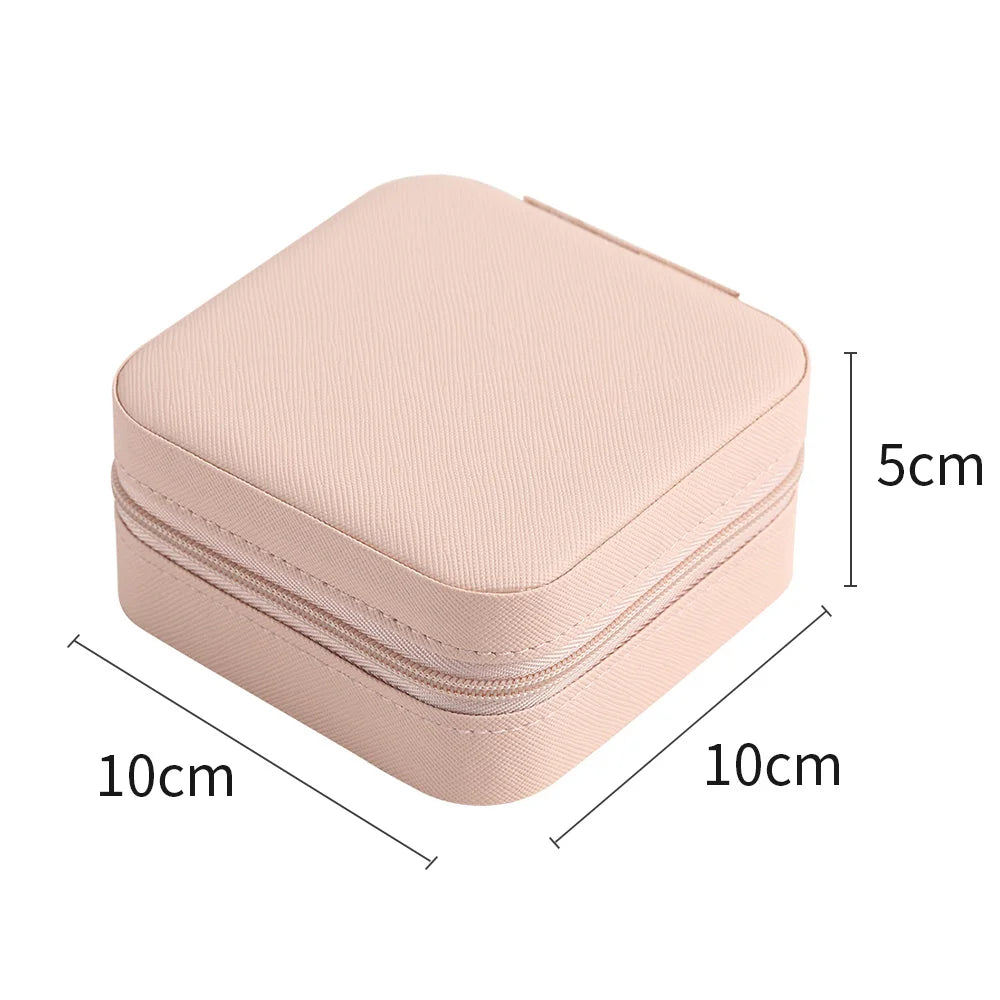 Portable Jewelry Box Leather Storage