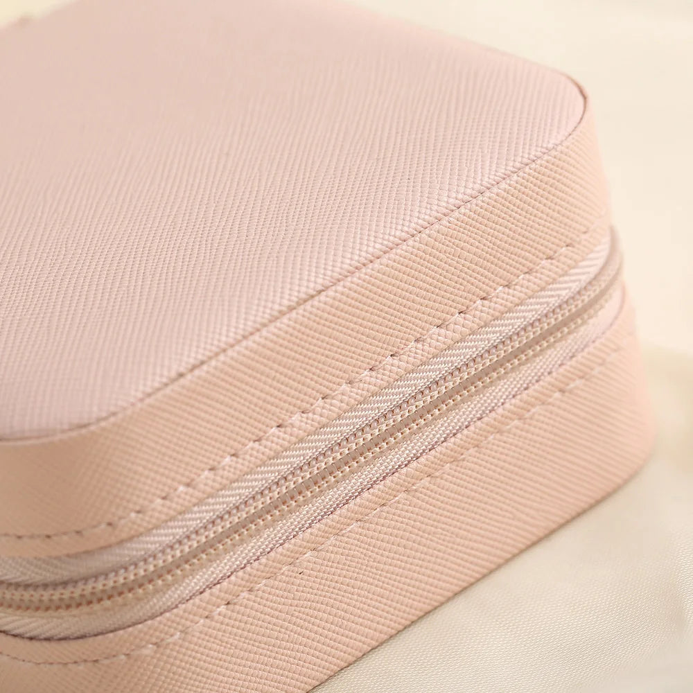 Portable Jewelry Box Leather Storage