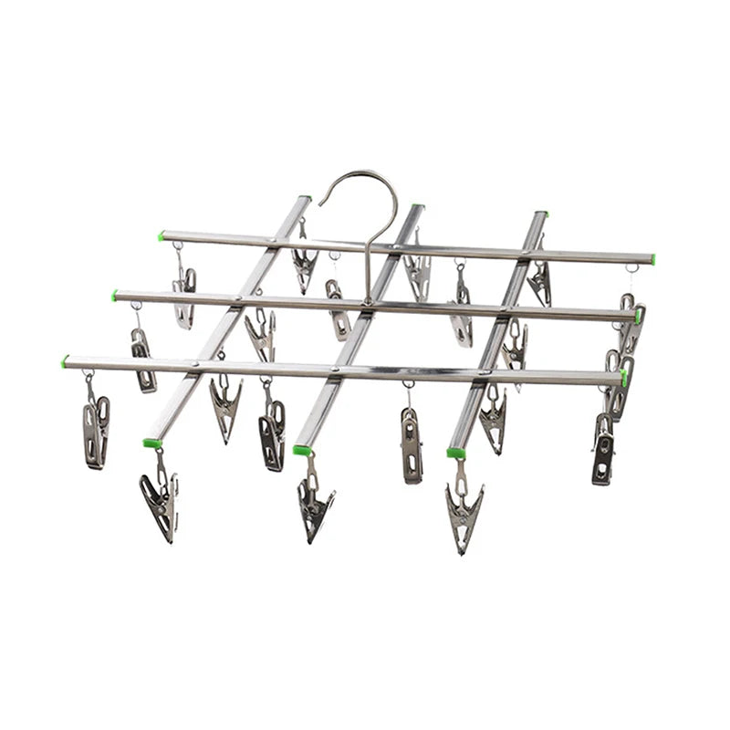Stainless Steel Foldable Laundry Hanger - Windproof & Rust