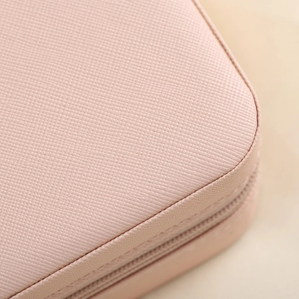 Portable Jewelry Box Leather Storage