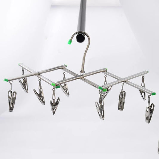 Stainless Steel Foldable Laundry Hanger - Windproof & Rust