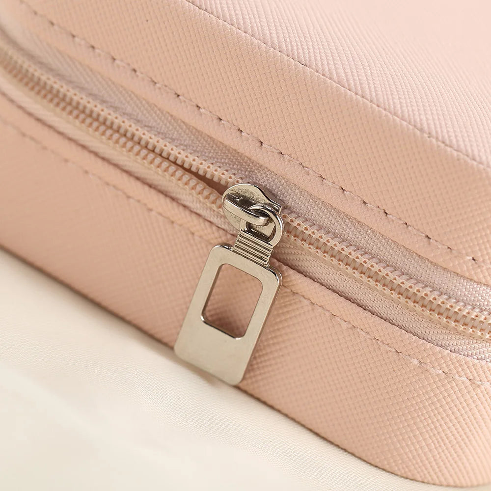 Portable Jewelry Box Leather Storage