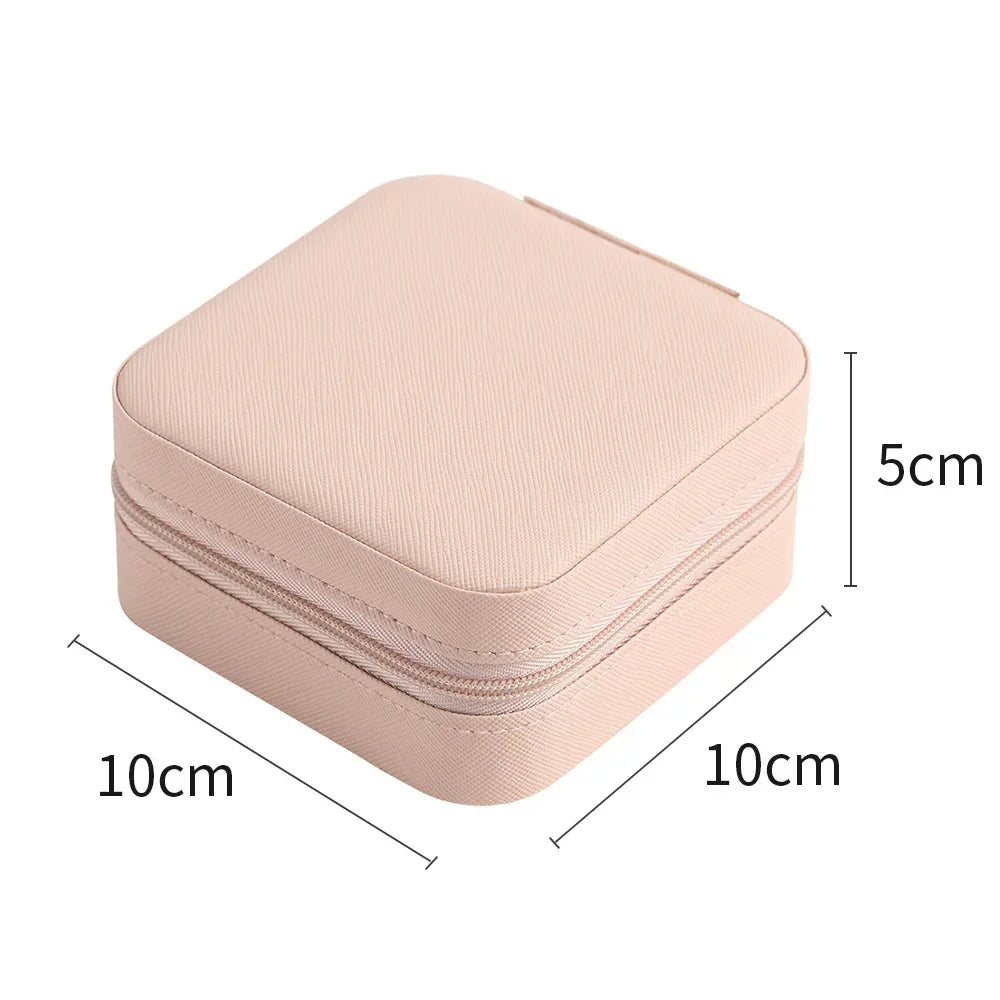 Portable Jewelry Box Leather Storage