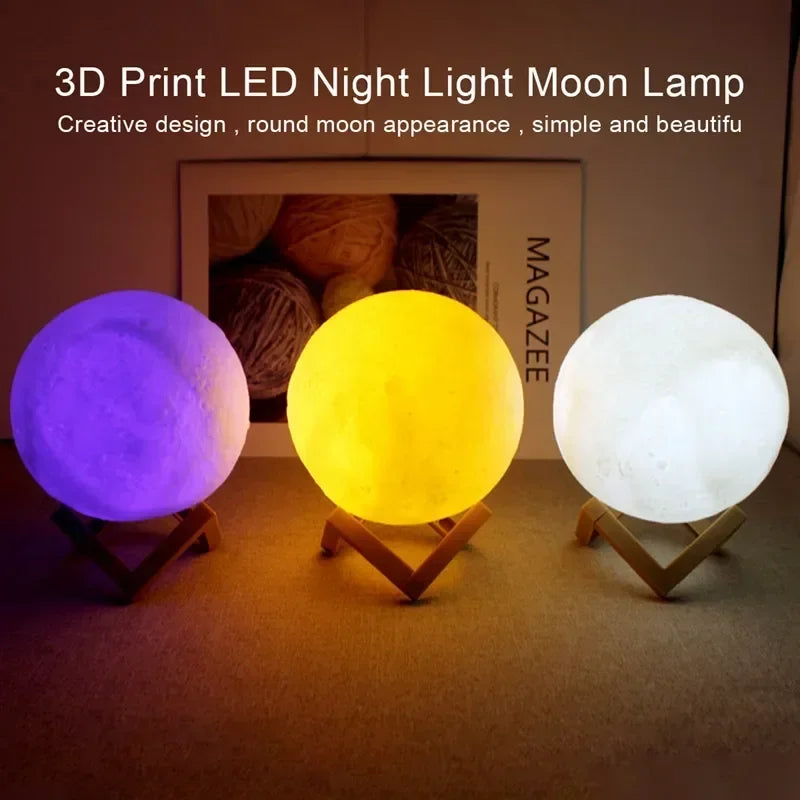 LED Night Light 8cm Moon Lamp LED Night Light 8cm Moon Lamp