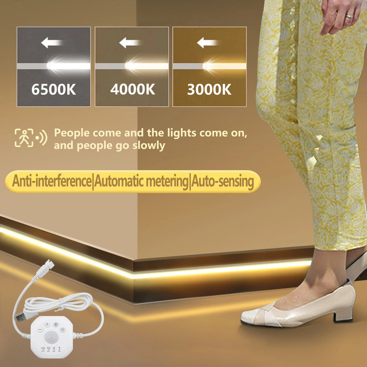 USB Motion Sensor LED Strip Lights for Indoor Use