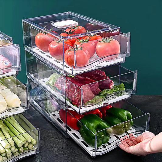 Stackable Fridge Organizer Bins for Efficient Storage