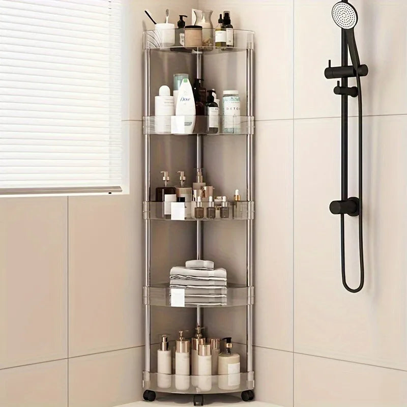 Plastic Bathroom Shelf Trolley Organizer - 5-Tier Storage