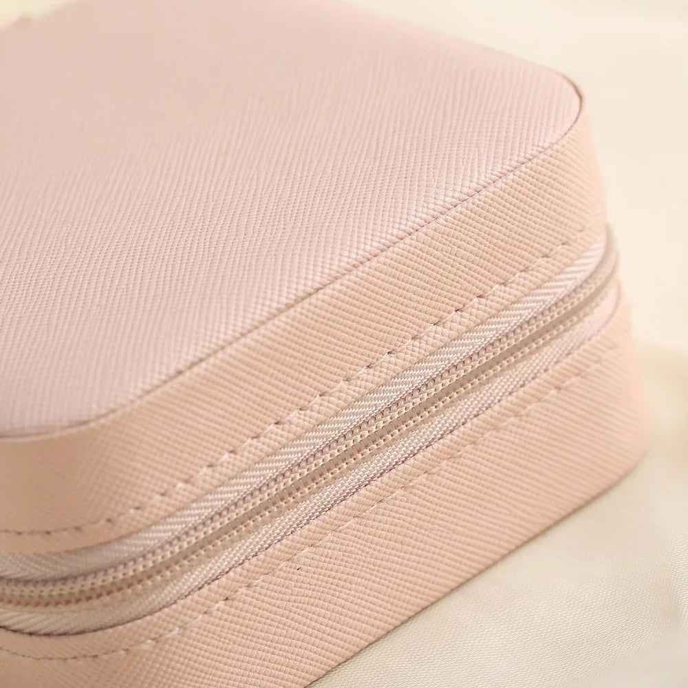 Portable Jewelry Box Leather Storage