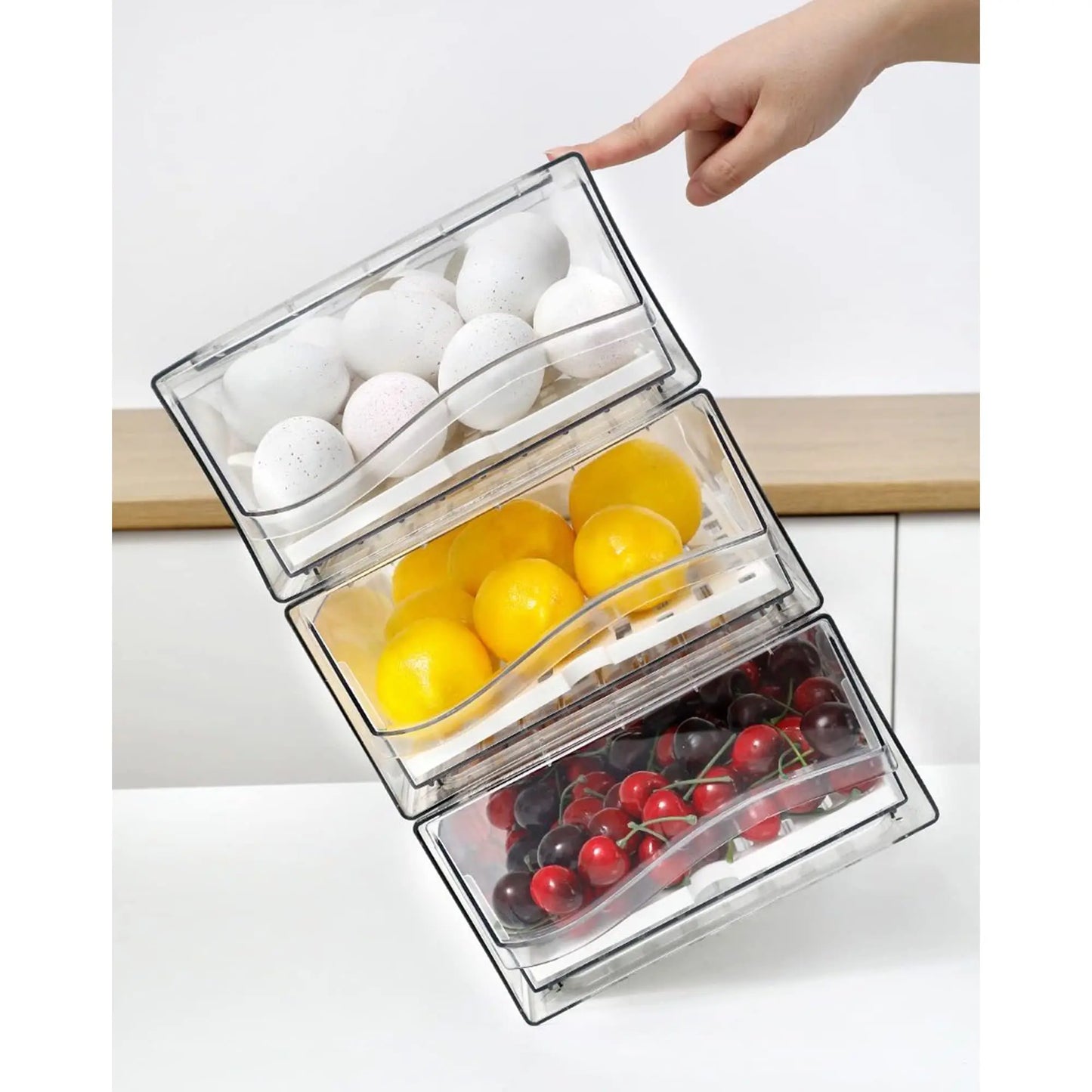 Stackable Fridge Organizer Bins for Efficient Storage