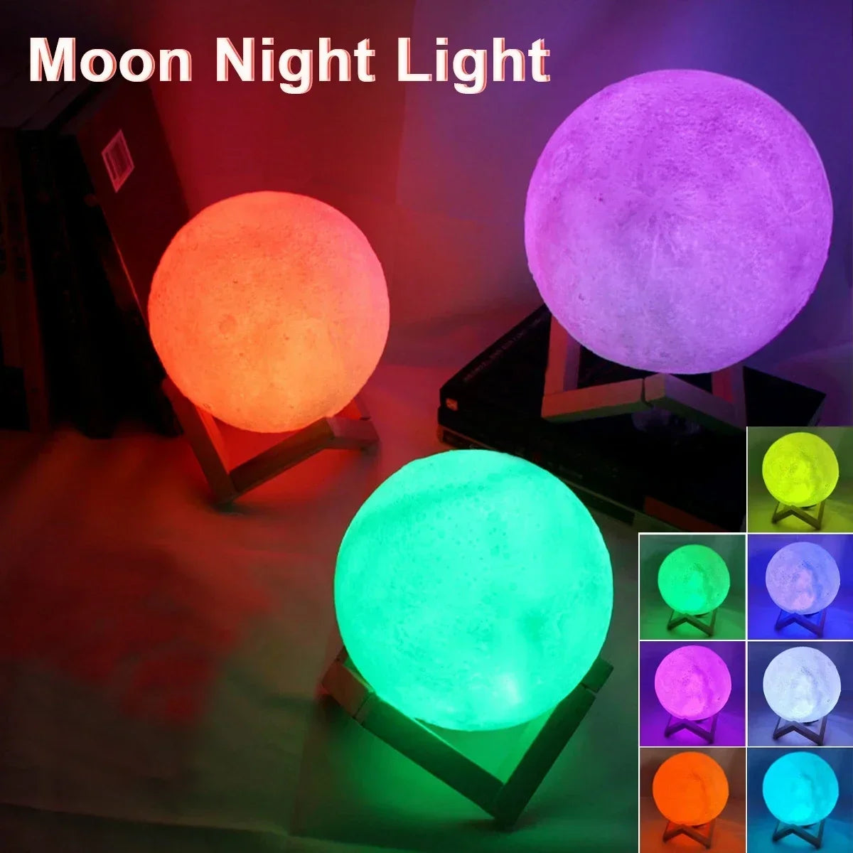 LED Night Light 8cm Moon Lamp LED Night Light 8cm Moon Lamp