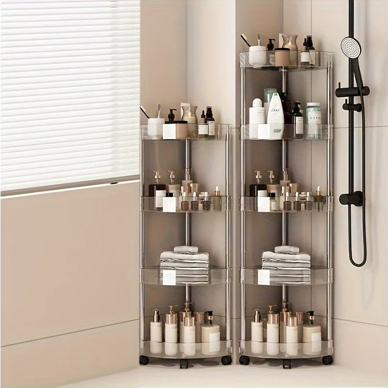 Plastic Bathroom Shelf Trolley Organizer - 5-Tier Storage
