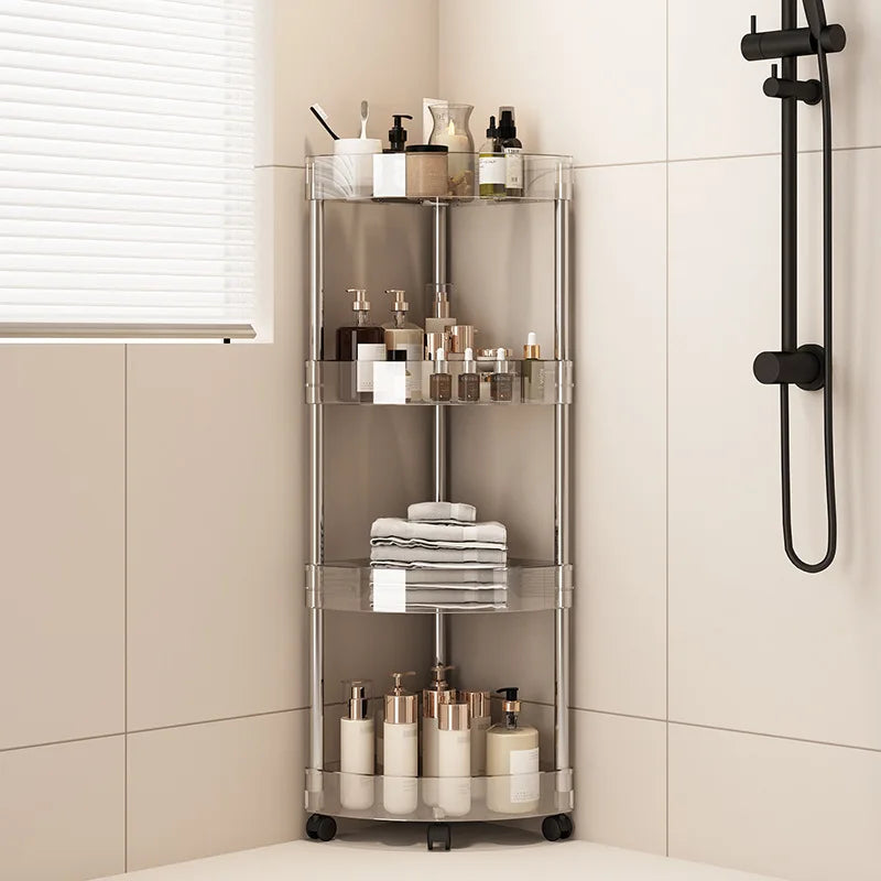Plastic Bathroom Shelf Trolley Organizer - 5-Tier Storage