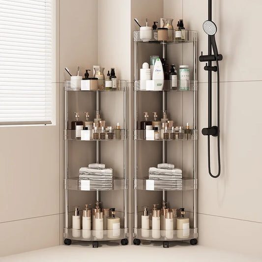 Plastic Bathroom Shelf Trolley Organizer - 5-Tier Storage