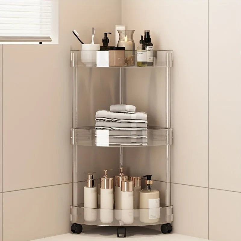 Plastic Bathroom Shelf Trolley Organizer - 5-Tier Storage