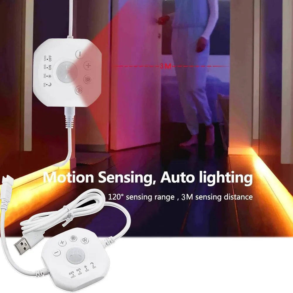USB Motion Sensor LED Strip Lights for Indoor Use