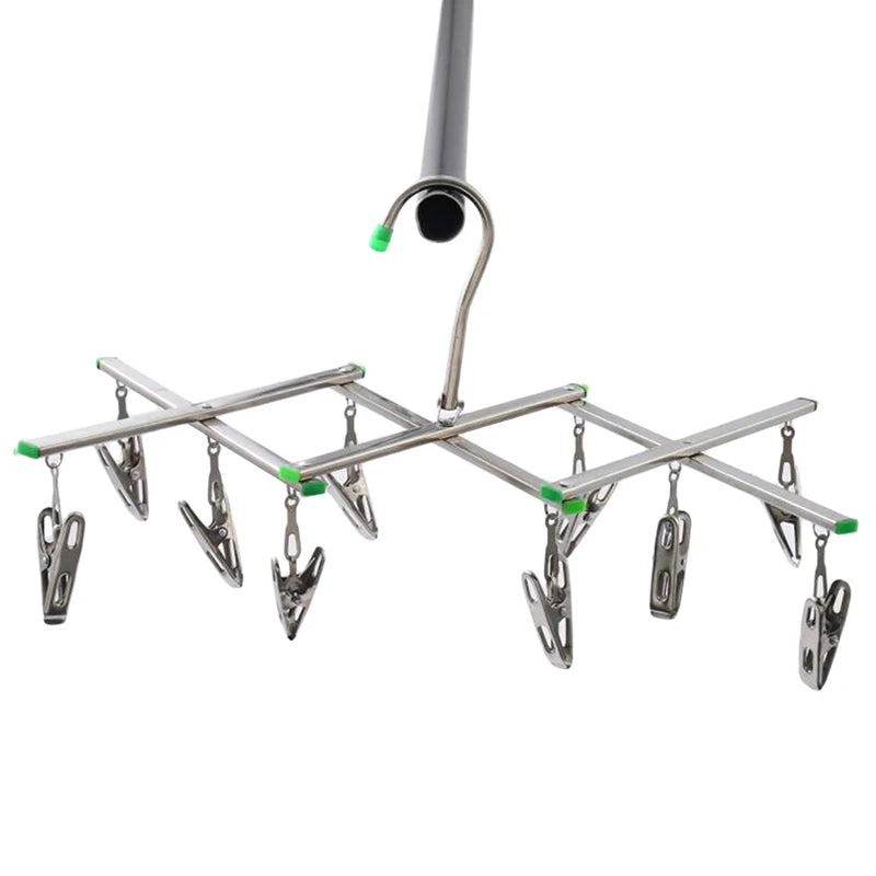 Stainless Steel Foldable Laundry Hanger - Windproof & Rust