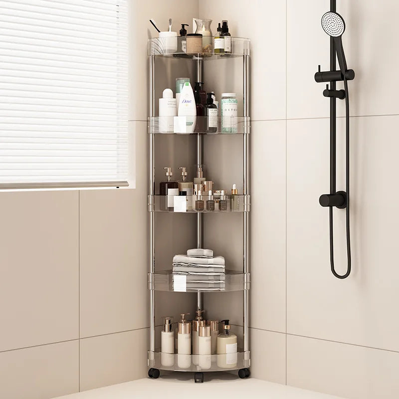 Plastic Bathroom Shelf Trolley Organizer - 5-Tier Storage