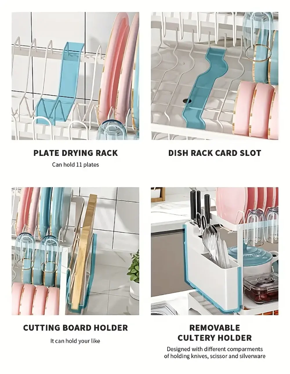 2 Tier Large Dish Drying Rack for Kitchen Counter