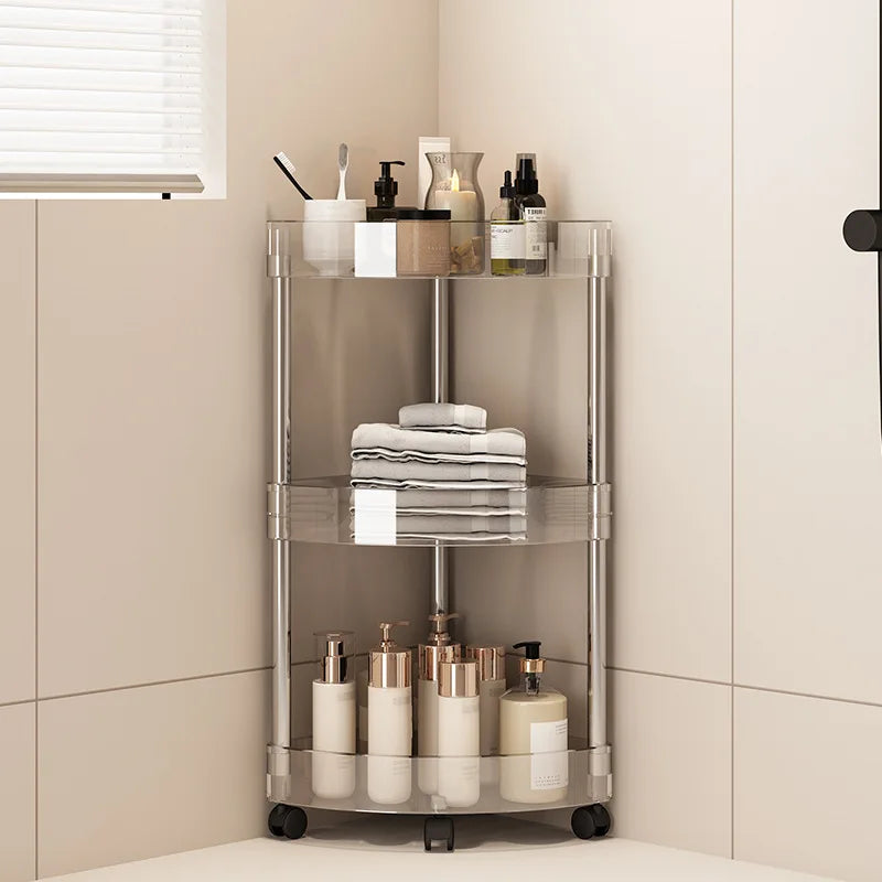 Plastic Bathroom Shelf Trolley Organizer - 5-Tier Storage