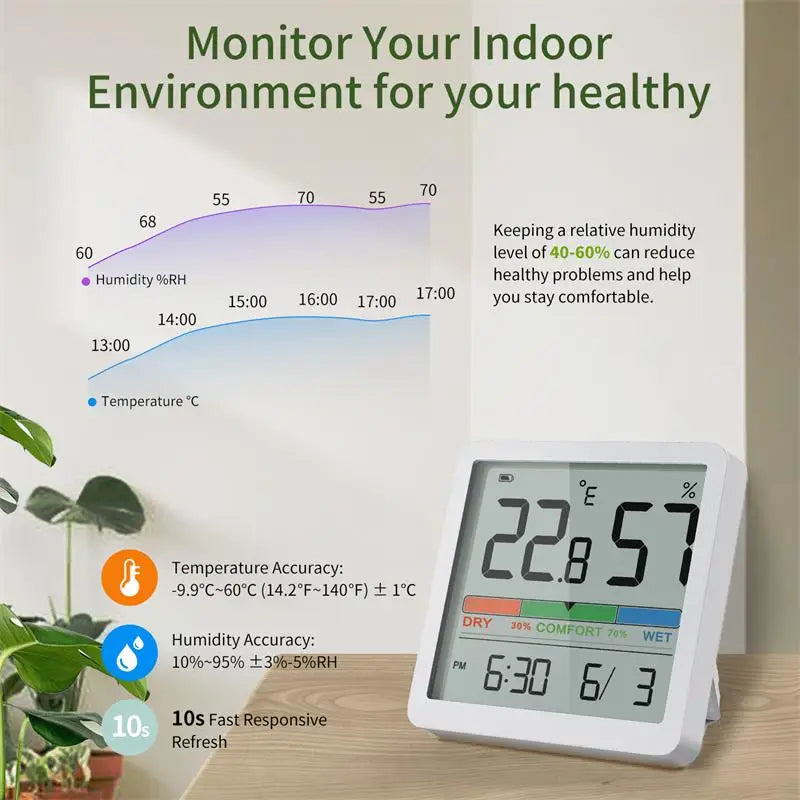 Digital Indoor Thermometer Hygrometer | Home Climate Sensor