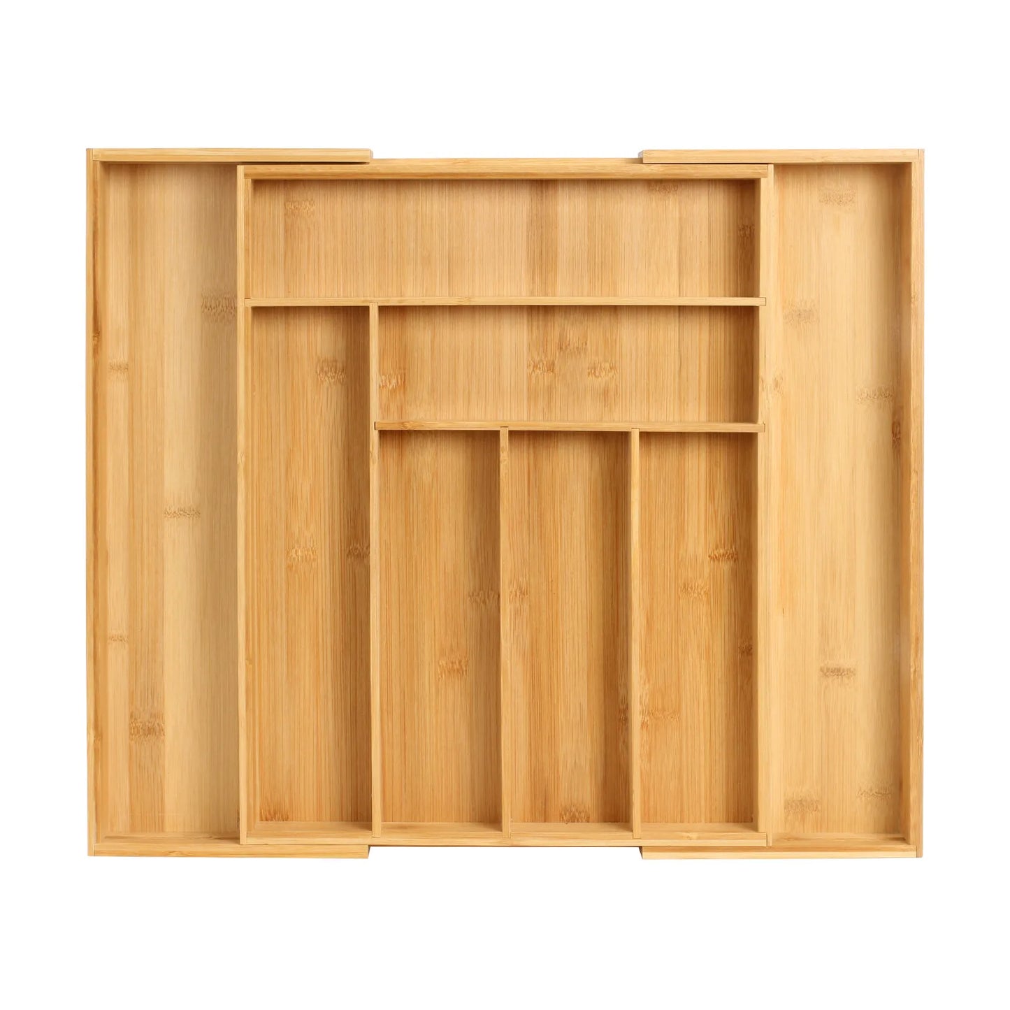 Bamboo Cutlery Divider Drawer Organizer For Utensils