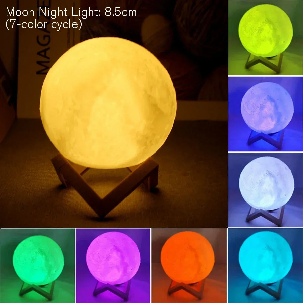 LED Night Light 8cm Moon Lamp LED Night Light 8cm Moon Lamp