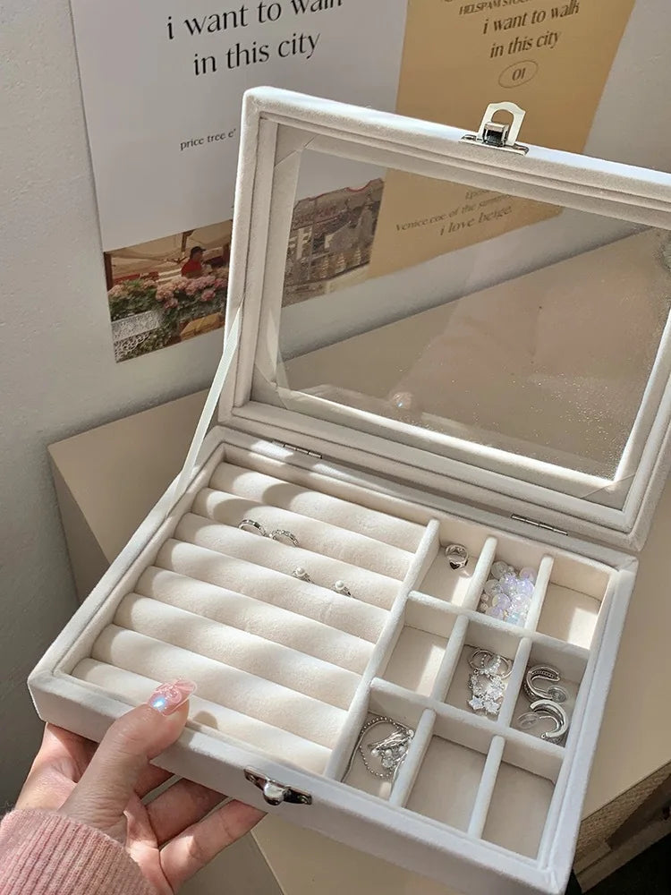 Velvet Jewelry Storage Organizer for Earrings and Necklaces