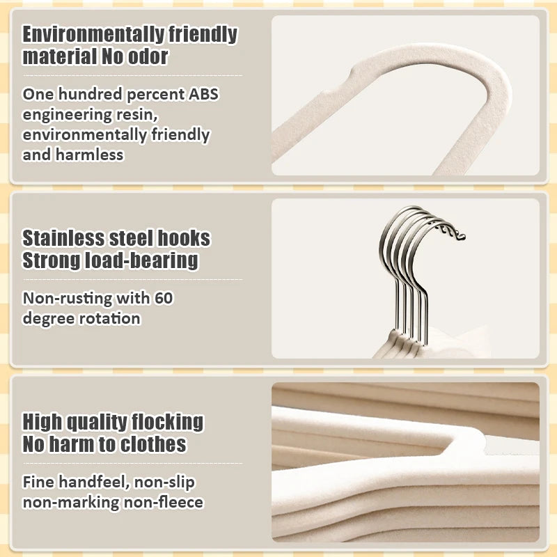10/20pcs Velvet Hangers Non-Slip Rotin Baby Clothes Hangers