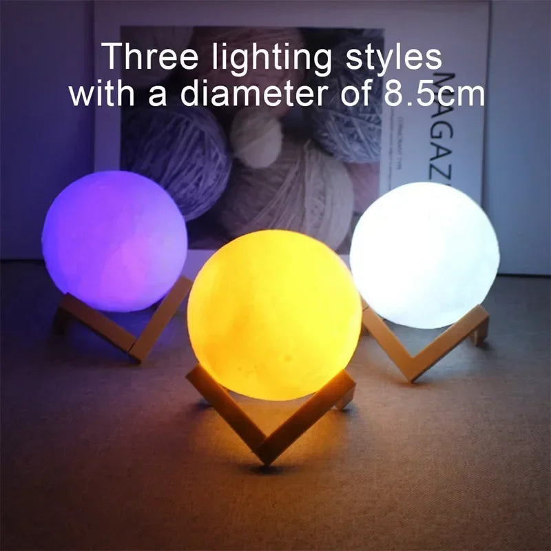 LED Night Light 8cm Moon Lamp LED Night Light 8cm Moon Lamp