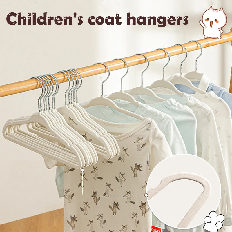 10/20pcs Velvet Hangers Non-Slip Rotin Baby Clothes Hangers